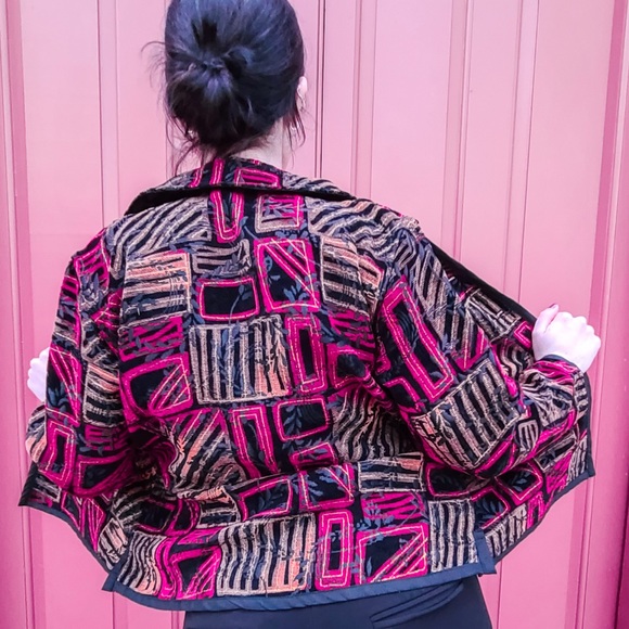 Vintage Geometric Shimmer Jacket - Picture 2 of 9